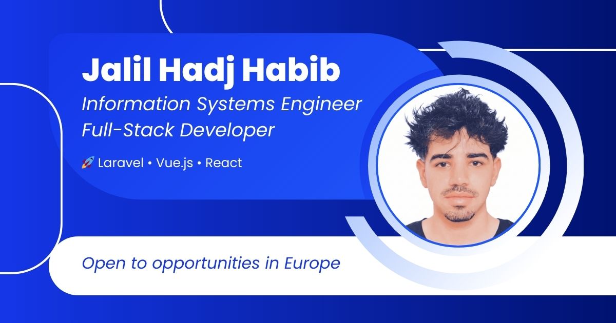 Jalil Hadj Habib | Full Stack Developer Laravel Vue